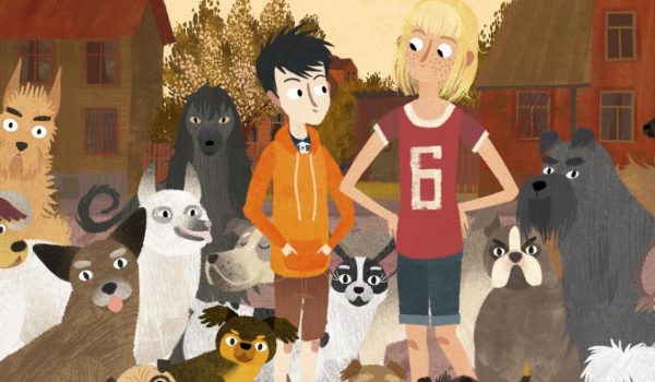 Kadr z animacji "Jakub, Mimmi i gadające psy"