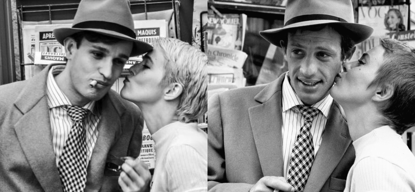 Dwóch mężczyzn i dwie całujące ich kobiety.